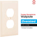 Power Gear Outlet Wall Plate Cover, 1 Gang, Light Switch Cover, 3.1” X 4.9”, Screws Included, Outlet Covers, Light Almond, 30866,Oversized
