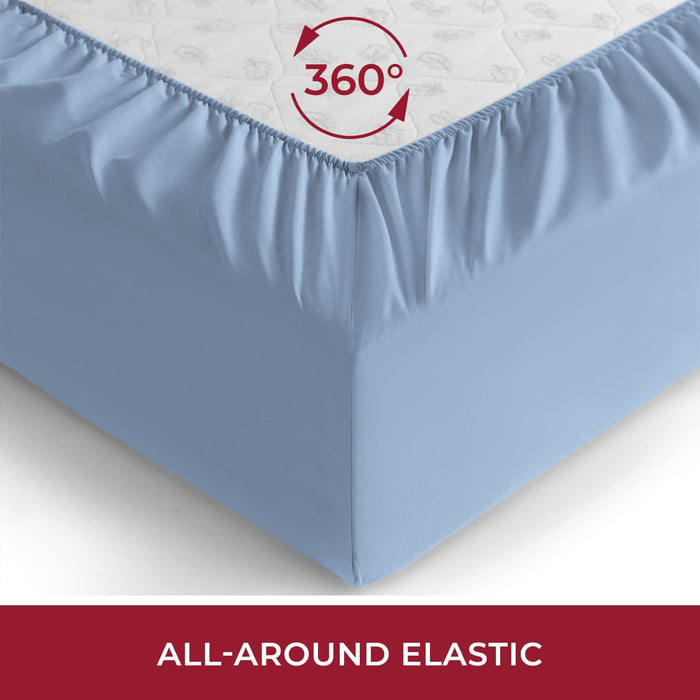 Queen Fitted Sheet - Deep Pocket Cooling Sheets up to 16 Inch - Hotel Luxury Bedding - Wrinkle, Fade, Stain Resistant - 1 Single Queen Fitted Sheet Only (Queen, Blue Hydrangea)