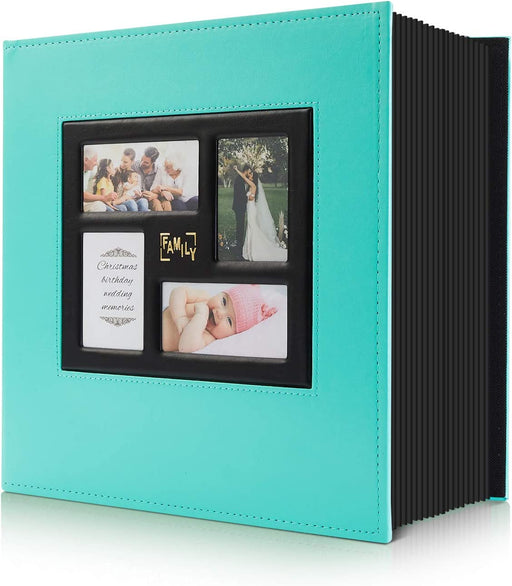 Photo Album 4X6 500 Pockets Photos, Extra Large Capacity Family Wedding Picture Albums Holds 500 Horizontal and Vertical Photos (500Pockets, Teal)