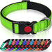 Reflective Dog Collar with Safety Locking Buckle, Adjustable Nylon Pet Collars for Extra Large Dogs, Red