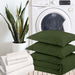 Bedding Comforter Set Queen Size, 7 Piece Boho Microfiber Bed in a Bag - Soft & Lightweight All Season Farmhouse down Alternative Comforter with Sheets for Women Men, Solid Dark Olive Green