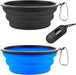 Collapsible Dog Bowls, Portable Travel Dog Bowls, Expandable for Cat Dog Water Bowls Food Feeding, 2 Pack Silicone Pet Bowls with Waste Bag Dispenser