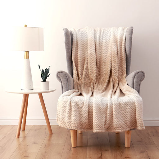 Mainstays Ombre Velvet Plush Throw, 50 X 60 - Tan