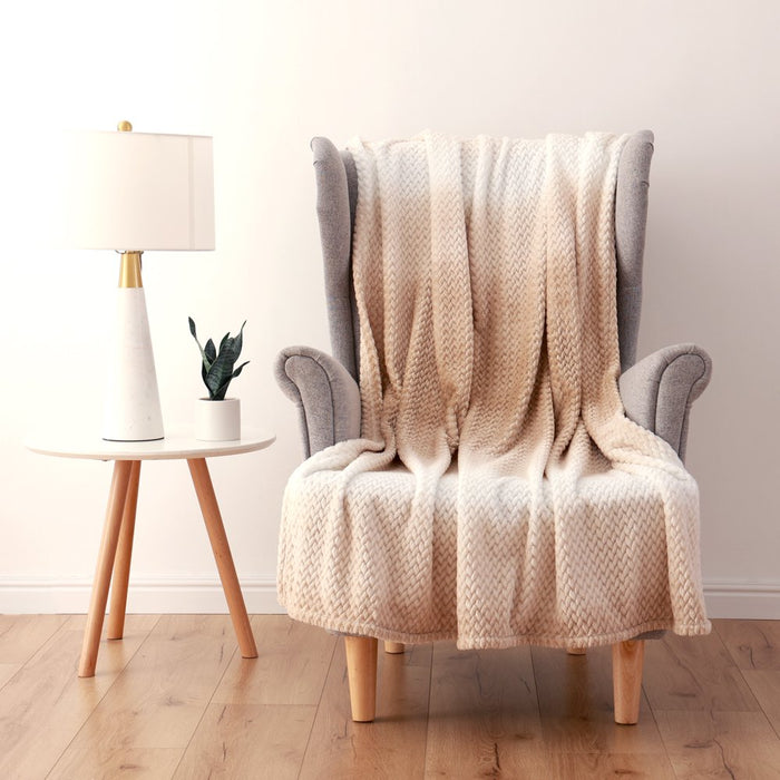 Mainstays Ombre Velvet Plush Throw, 50 X 60 - Tan