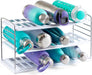Upspace 8-Bottle Water Bottle and Travel Mug Cabinet Organizer, Adjustable Storage Rack for Kitchen Organization