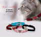 Pink Soft Velvet Safe Cat Adjustable Collar with Crystal Heart Charm and Bells 8-11 Inches(Black+Red+Pink+Blue)