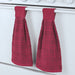 Hanging Tufted Design Kitchen Towels - Set of 2 - Touch Tab Top Closure - Hangs on Appliances, Drawer Handles - Machine Wash, Cotton - 18"L X 16"W - 3 Colors
