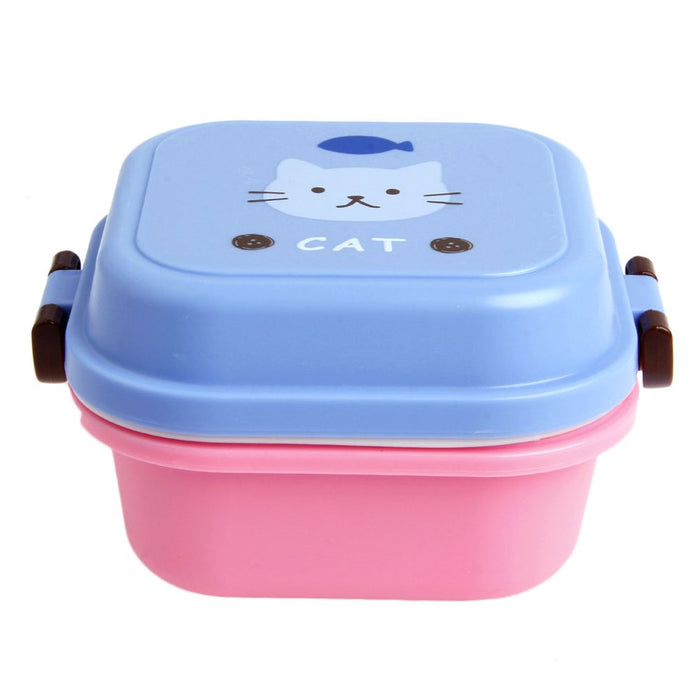 Kids Colorful Cartoon Small Lunch Box Portable Picnic 2 Layer Sealed Food Fruit Container Microwave Storage Bento Box