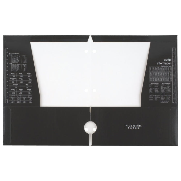 Five Star 4-Pocket Paper Folder, 12" X 9.5" , Black (33601)