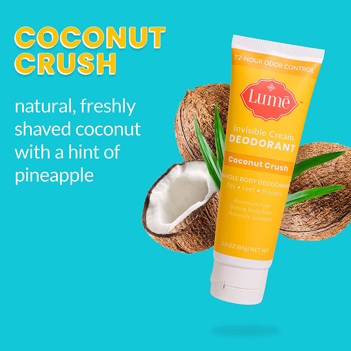 Deodorant Cream Tube - Underarms and Private Parts - Aluminum Free, Baking Soda Free, Hypoallergenic, and Safe for Sensitive Skin - 3Oz Tube (Coconut Crush)