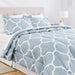 7-Piece Lightweight Microfiber Bed-In-A-Bag Comforter Bedding Set - Full/Queen, Dusty Blue Trellis