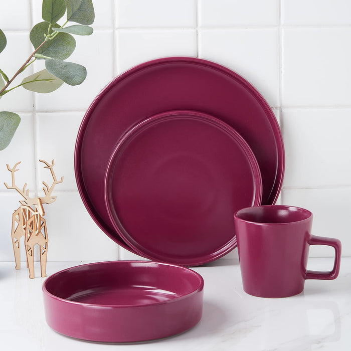 Coupe Dinnerware Set, Service for 8, Black Matte, 32 Piece