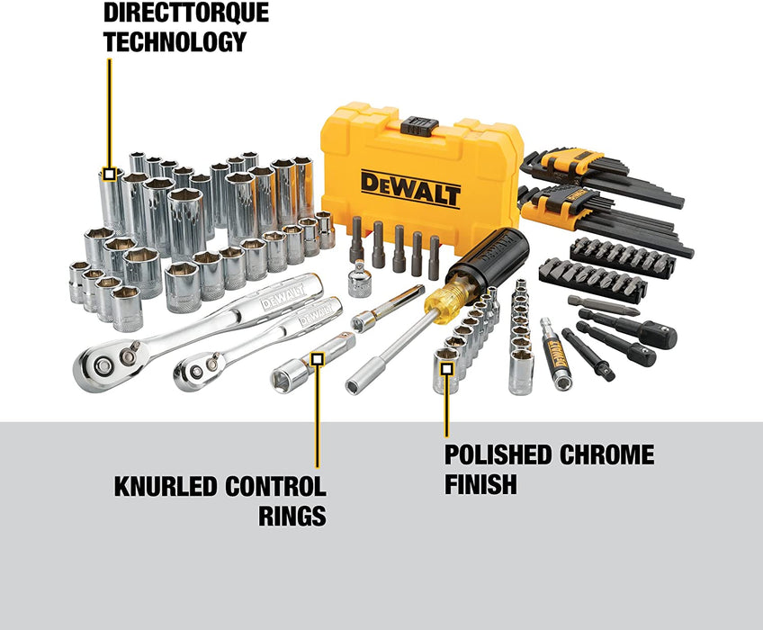 Mechanics Tools Kit and Socket Set, 1/4" & 3/8" Drive, SAE, 108-Piece (DWMT73801)