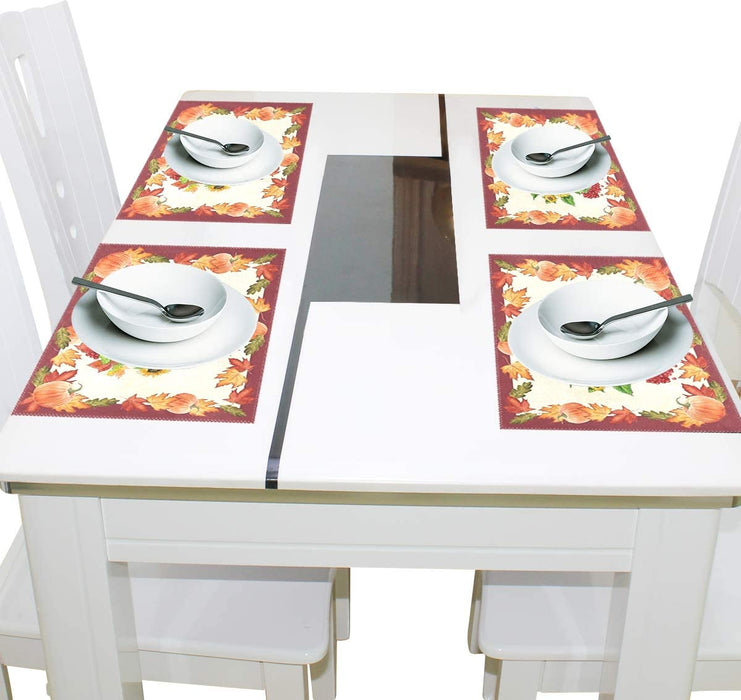 Pfrewn Fall Pumpkin Sunflower Butterfly Placemat Set of 4 Table Mat Autumn Maple Leaf Place Mat Placemat 12" X 18" Dining Home Kitchen Table Decoration