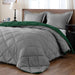 Lightweight Solid Comforter Set (King) with 2 Pillow Shams - 3-Piece Set - Blackish Green and Alloy Gray - down Alternative Reversible Comforter