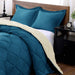 Lightweight Solid Comforter Set (King) with 2 Pillow Shams - 3-Piece Set - Teal Blue and White - down Alternative Reversible Comforter