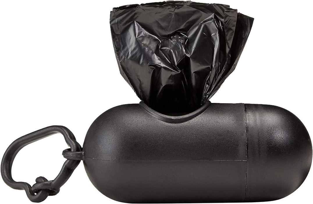 Unscented Standard Dog Poop Bags with Dispenser and Leash Clip, 13 X 9 Inches, Black - 60 Rolls (900 Bags)