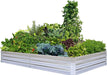 Galvanized Raised Garden Beds for Vegetables Large Metal Planter Box Steel Kit Flower Herb, 8X4X1Ft