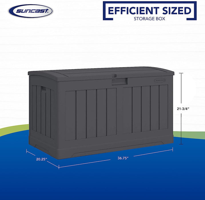 50-Gallon Outdoor Resin Patio Deck Storage Box with Seat, Peppercorn