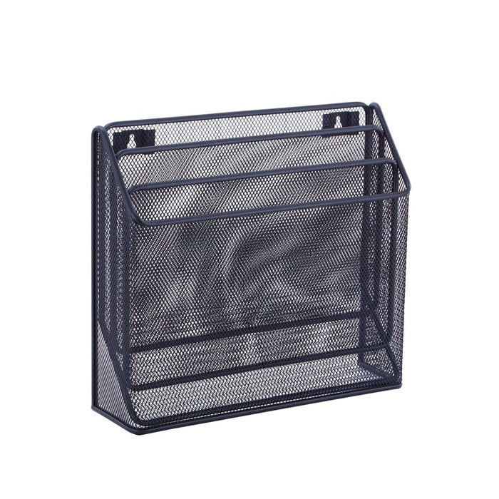 Pen + Gear,Desktop Organizers, Metal Mesh Desk Organizer with Hook,Black, 3 Compartments,