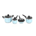 Mainstays 7 Piece Non-Stick Cookware Set Aluminum Mint, Dishwasher Safe