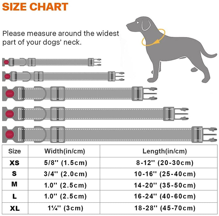 Reflective Dog Collar with Safety Locking Buckle, Adjustable Nylon Pet Collars for Extra Large Dogs, Red