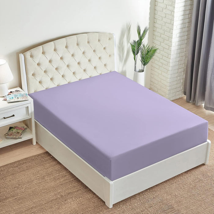 Queen Fitted Sheet - Deep Pocket Cooling Sheets up to 16 Inch - Hotel Luxury Bedding - Softest Sheets - Wrinkle, Fade, Stain Resistant - 1 Single Queen Fitted Sheet Only (Queen, Violet)