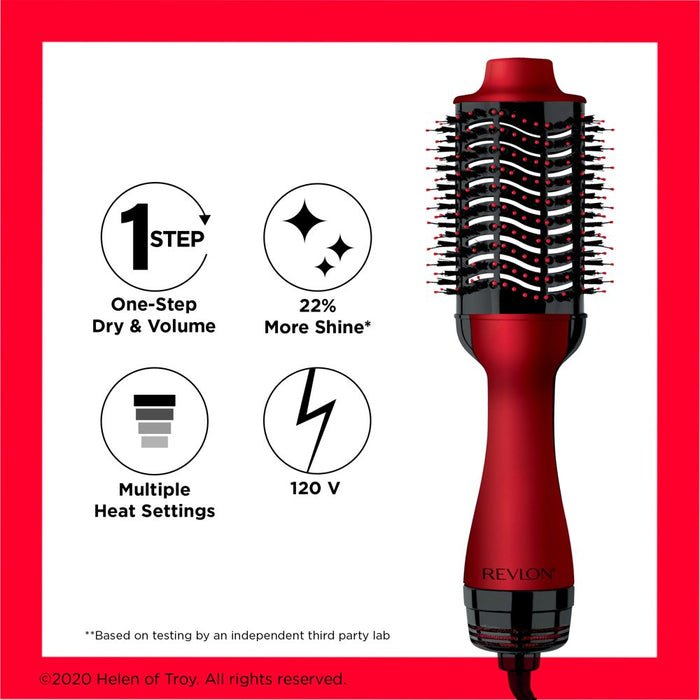 Revlon One-Step Hair Dryer & Volumizer Hot Air Brush, Red Blow Dryer