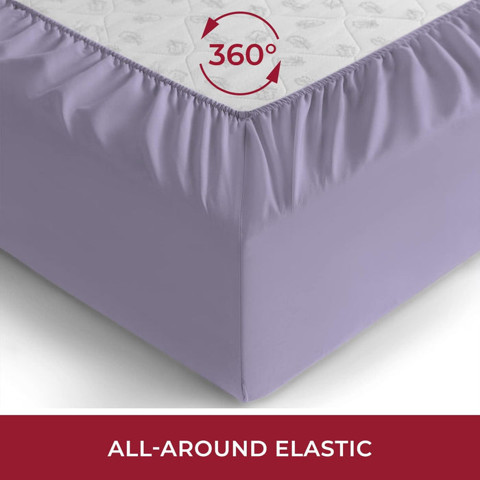 Queen Fitted Sheet - Deep Pocket Cooling Sheets up to 16 Inch - Hotel Luxury Bedding - Softest Sheets - Wrinkle, Fade, Stain Resistant - 1 Single Queen Fitted Sheet Only (Queen, Violet)