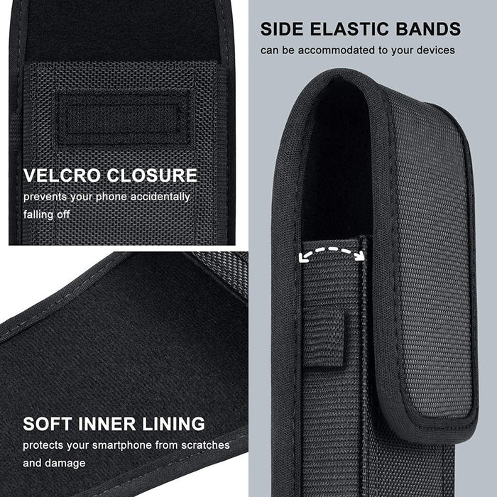 Cell Phone Pouch Nylon Holster Case with Belt Clip Cover for Samsung Galaxy A02S A12 A32 A42 A51 A52 A71 A72 S20 FE S10+ S9 A01