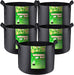 5-Pack 5 Gallon Grow Bags Heavy Duty 300G Thickened Nonwoven Plant Fabric Pots with Handles