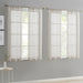 Mainstays Modern Scroll Beigerod Pocket Sheer Curtain Set, 28" X 63" (4 Panels)
