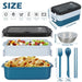 Bento Box 1050Ml Lunch Box 2 Layers Leak-Proof Lunch Containers with Spoon Fork Chopsticks for School Office