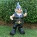 Homestyles Peace Sign "Biker Babe & Dude" the Biker Gnome Riding His Black Bike in Leather Motorcycle Gear Large Outdoor Garden Statue 14.5"H and 12"H