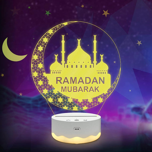 Ramadan Mubarak Deacoration, Islam Eid Ramadan Light LED with Remote 16 Color Flashing, Ramadan Gifts for Home Bedroom Decor Believers Family Friends Muslims (Color 2)