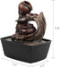 Tabletop Water Fountain Indoor - Tree Trunk with Jar Rustic Fountains Small Feng Shui Zen Waterfall Fountain W/ LED Light & Soothing Sounds for Office Home Desktop Decor (Brown)
