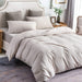 Jersey Knit Duvet Cover Set 100% T-Shirt Cotton Super Soft Comfy 3Pc Bedding Set with Zipper Closure (Heather Beige, King)