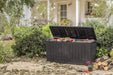 Marvel plus 71 Gallon Resin Outdoor Box for Patio Furniture Cushion Storage, Brown