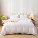 3Pcs Fringe White Tassel Comforter Set Queen Boho Bohemian Cute Soft Tufted Microfiber Bedding Sets Modern Style for Men and Women (1 Comforter + 2 Pillowcases)