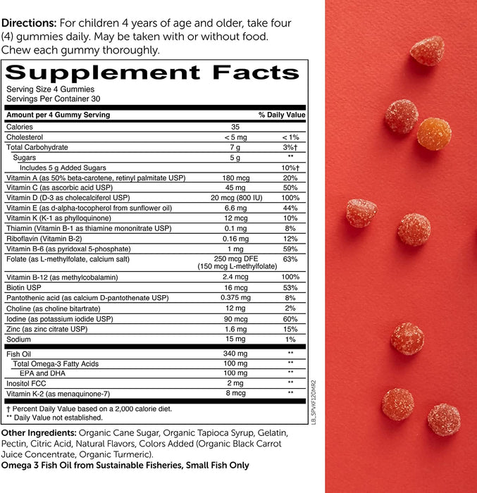 Smartypants Kids Formula Daily Gummy Multivitamin: Vitamin C, D3, and Zinc for Immunity, Gluten Free, Omega 3 Fish Oil (DHA/EPA), Vitamin B6, B12, 120 Count (30 Day Supply)