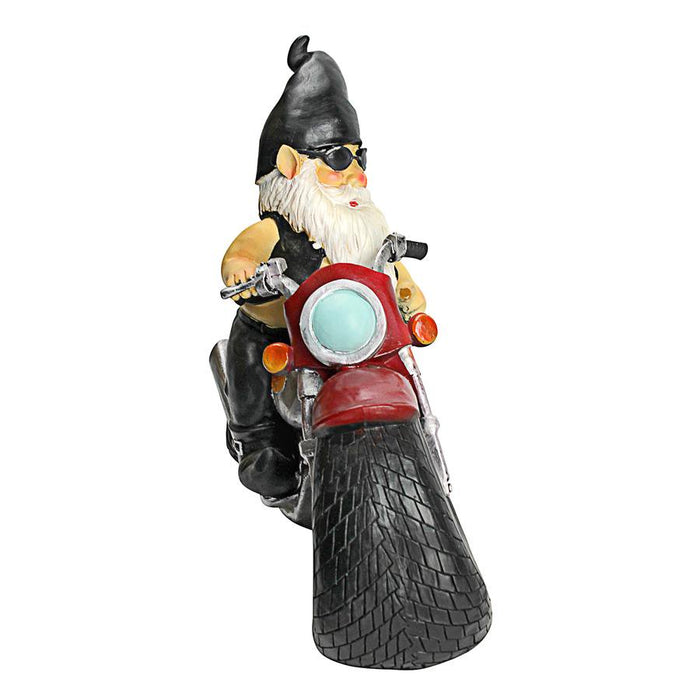 Axle Grease the Biker Garden Gnome Motorcycle Statue, 13 Inch, Polyresin, Full Color
