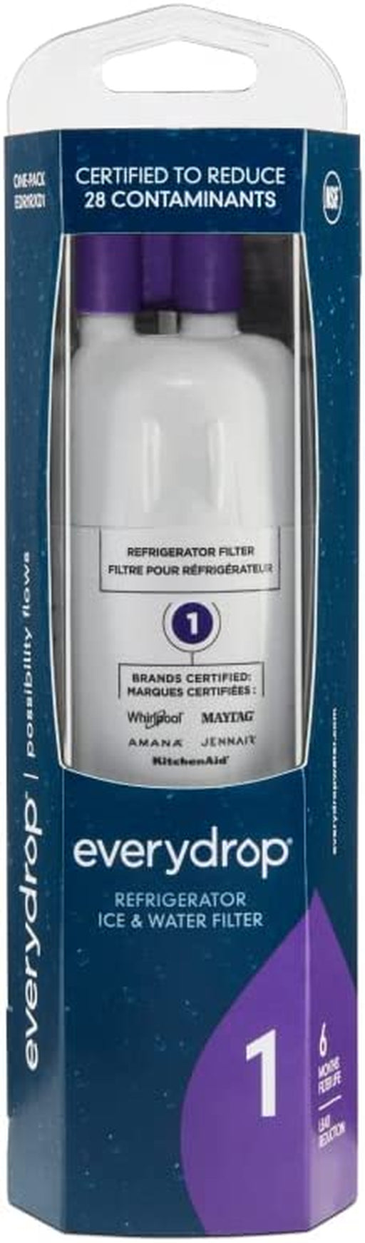 Everydrop by  Ice and Water Refrigerator Filter 1, EDR1RXD1, Single-Pack , Purple