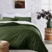 Bedding Comforter Set Queen Size, 7 Piece Boho Microfiber Bed in a Bag - Soft & Lightweight All Season Farmhouse down Alternative Comforter with Sheets for Women Men, Solid Dark Olive Green