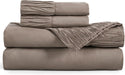 Bedsure Full Size Sheet Sets - Soft 1800 Sheets for Full Size Bed, 4 Pieces Hotel Luxury Brown Sheets Full, Easy Care Polyester Microfiber Cooling Bed Sheet Set