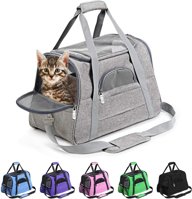 Pet Carrier Airline Approved Pet Carrier Dog Carriers for Small Dogs, Cat Carriers for Medium Cat Small Cat, Small Pet Carrier Small Dog Carrier Airline Approved Cat Travel Carrier-Black,L