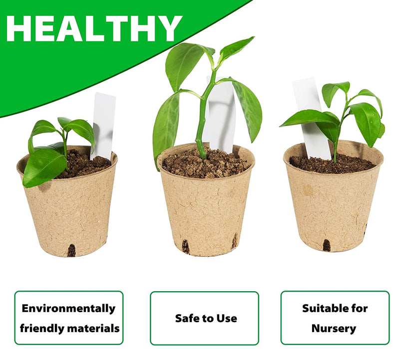 Baxrou 120 Packs 3.15 Inch Peat Pots Plant Starters for Seedling, Biodegradable Herb Seed Starter Pots Kits, Seedling Pots, Garden Germination Nursery Pot Wit 30 Plant Labels, 2 Transplant Tools.