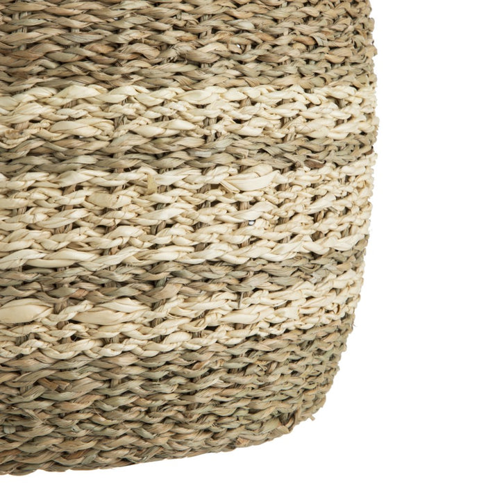 Mainstays Natural Seagrass Basket with Cream Color Stripes