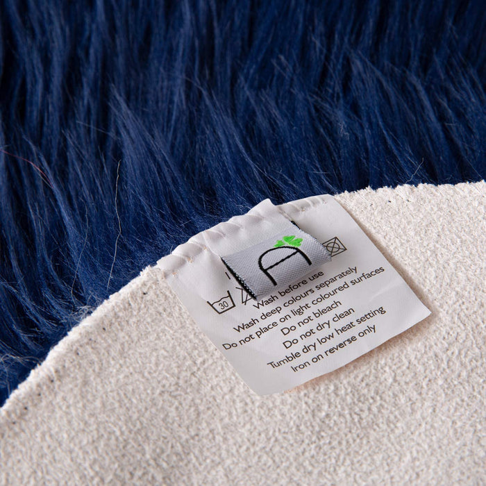 Ashler Faux Fur Rug, Fluffy Shaggy Area Rug Ultra Soft 2 X 6 Feet Sheepskin Fur Rug, Navy Blue Fuzzy Rug Machine Washable Shag Rug, Nursery Decor Throw Rugs for Bedroom, Kids Room, Living Room