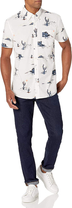 Men'S Standard-Fit Short-Sleeve Printed Poplin Shirt