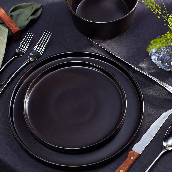 Coupe Dinnerware Set, Service for 8, Black Matte, 32 Piece